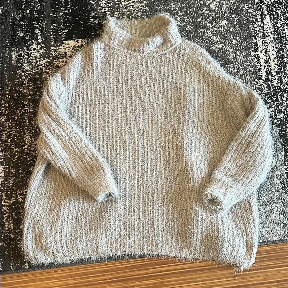 Free People Cozy Gray Turtleneck Sweater